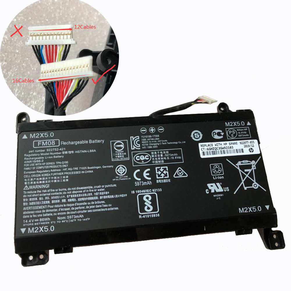 Batería para HP HSTNN LB8B 922753 421 922977 855 TPN Q195 16 Cables