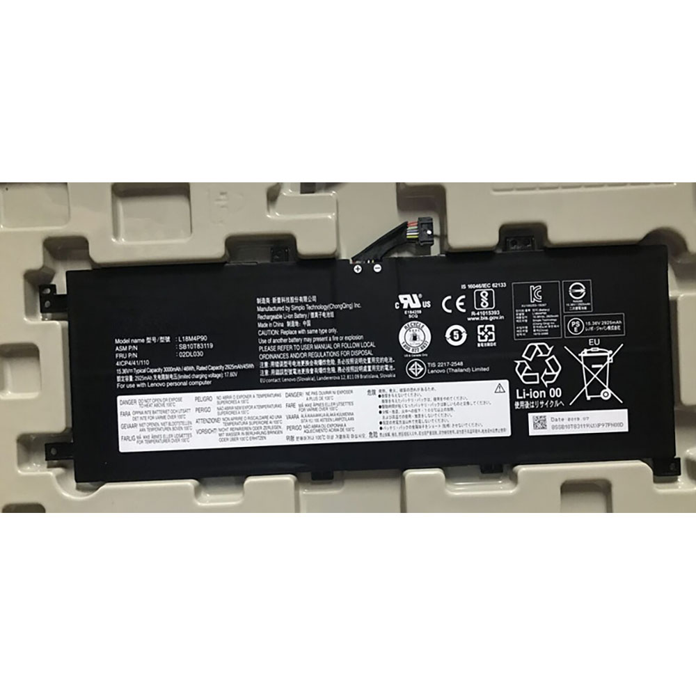 Batería para Lenovo L18M4P90 SB10T83119 02DL030